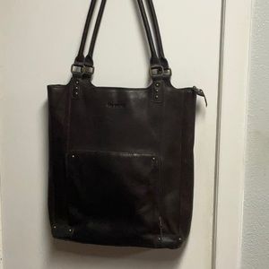Deep Dark brown laptop type bucket bag